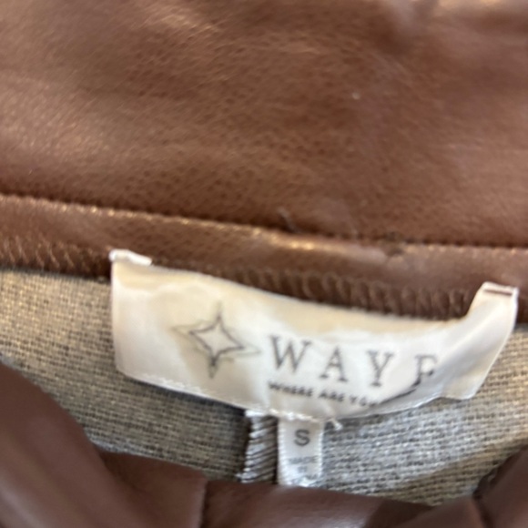 WAYF brown vegan leather Mischa cargo pant NWT - Picture 7 of 9